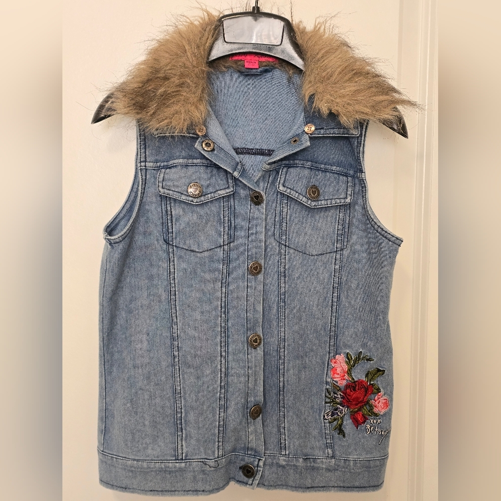 Betsey Johnson Denim Girl's Sleeveless Vest